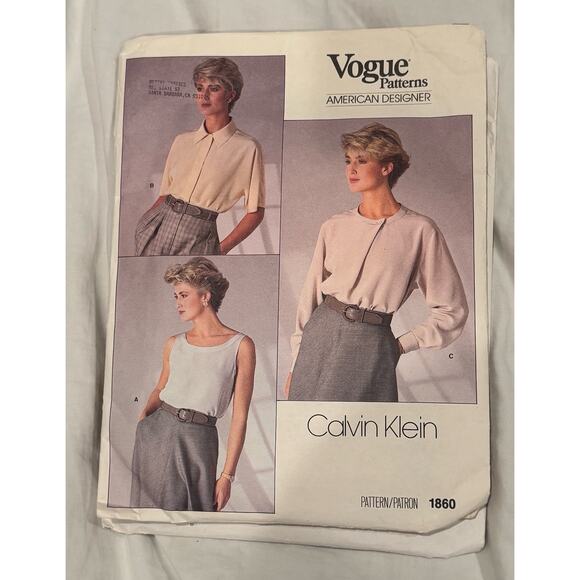 4 Vintage Sewing Patterns Vogue & Butterick Dresses Skirts Tops Jackets Bundle - Picture 3 of 9